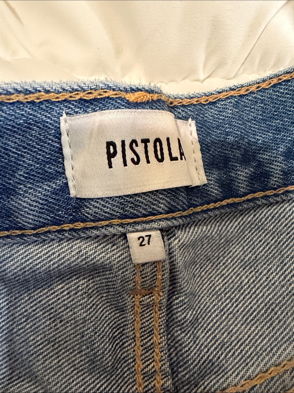 pistola Distressed Denim Cutoff Shorts in Light Blue Wash - Picture 2 of 4